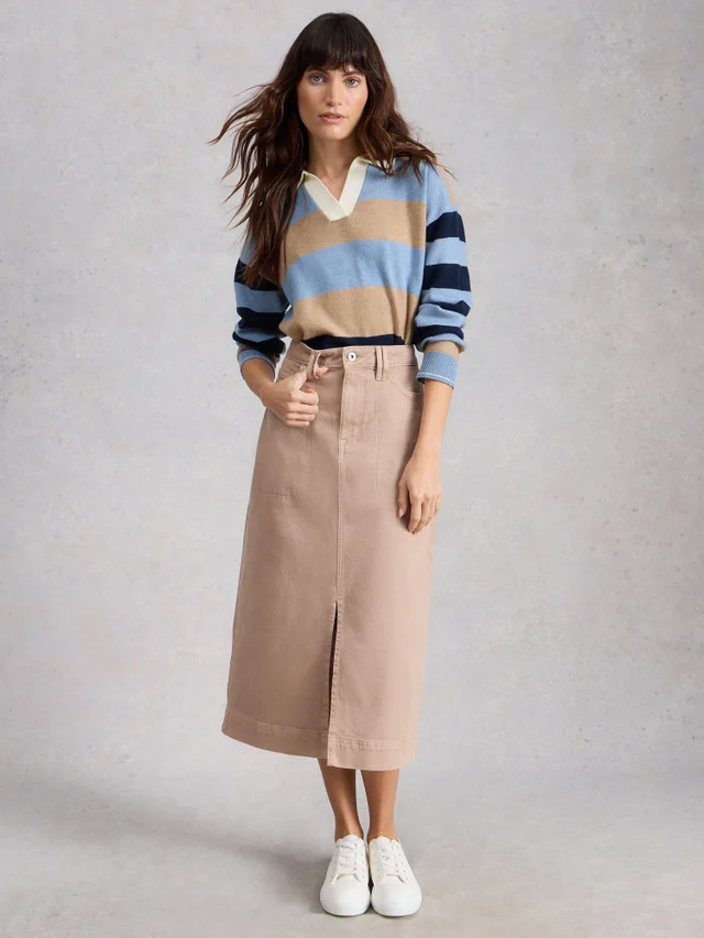 Jupe midi en denim Tia