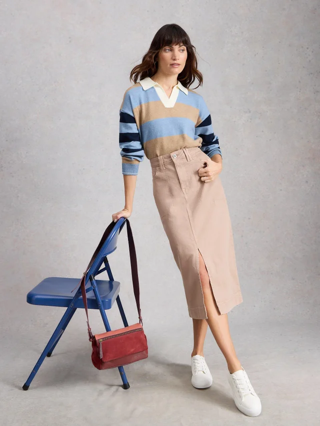 Jupe midi en denim Tia