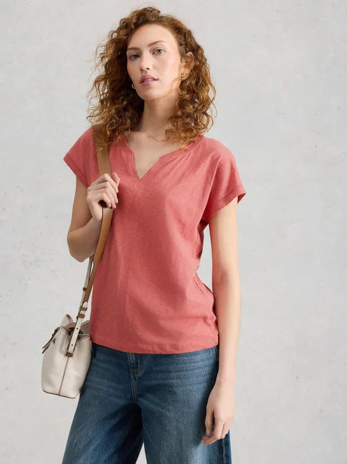 T-SHIRT À COL CASSÉ NELLY - Mid Pink - 52 Image 3