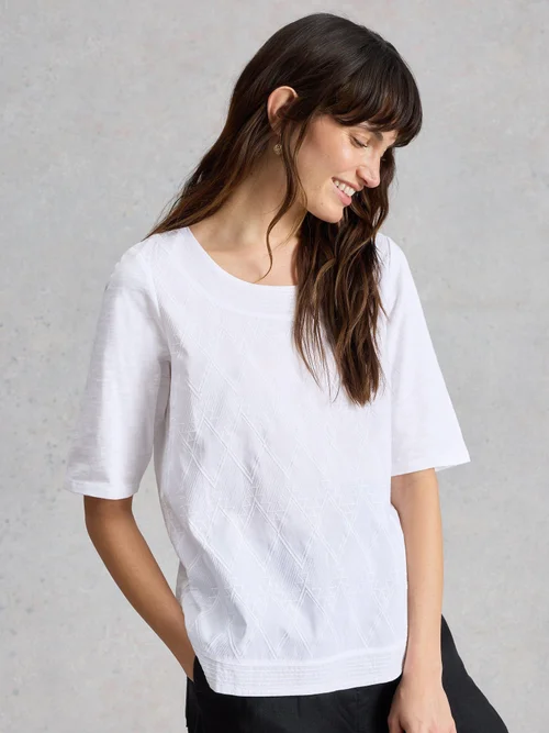 T-SHIRT BRODERIE TWEAVE - Bril White - 52 Image 3