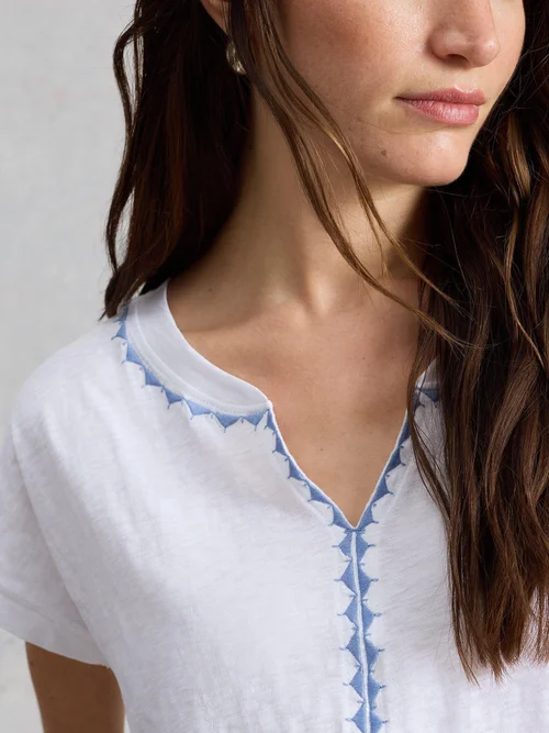 T-shirt brodé uni Nelly - White Mlt - 52 Image 3