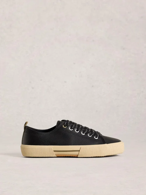 Baskets à lacets en cuir Pippa - Pure Blk - 41 Image 1