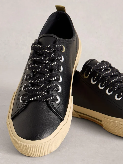 Baskets à lacets en cuir Pippa - Pure Blk - 41 Image 3