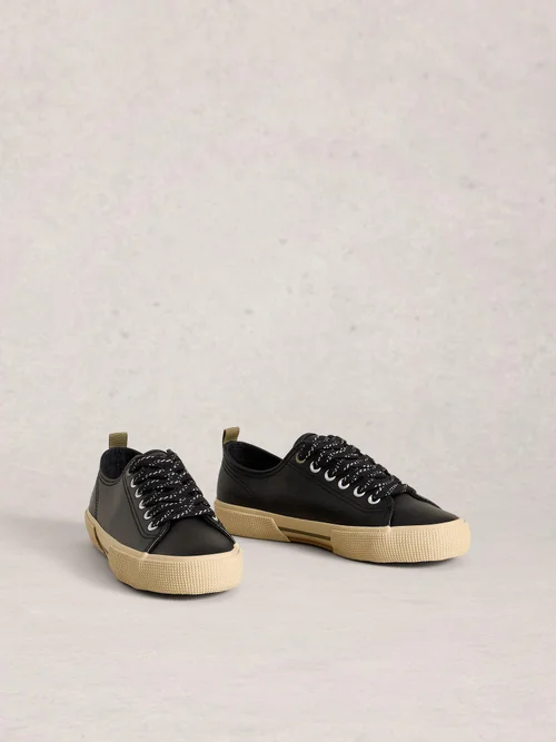 Baskets à lacets en cuir Pippa - Pure Blk - 41 Image 2