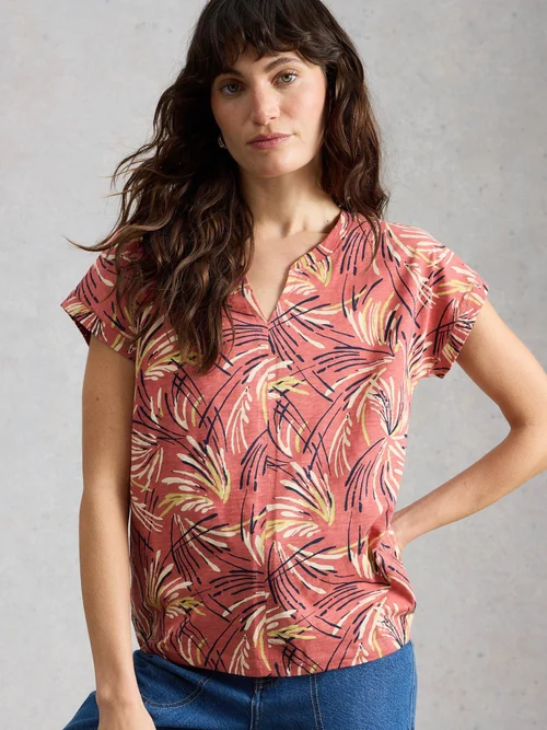 T-SHIRT À COL CASSÉ NELLY - Pink Pr - 52 Image 3