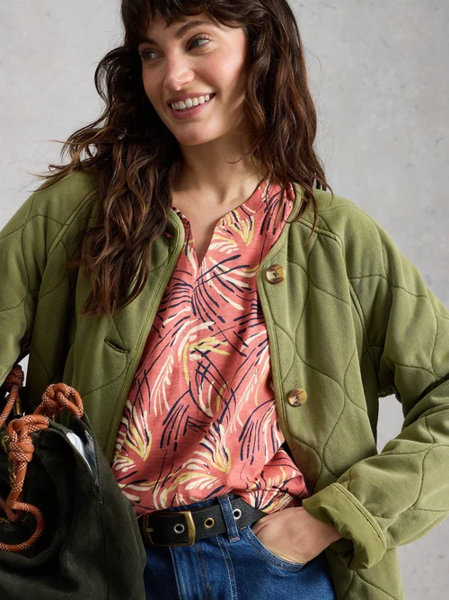 T-SHIRT À COL CASSÉ NELLY - Pink Pr - 52 Image 1