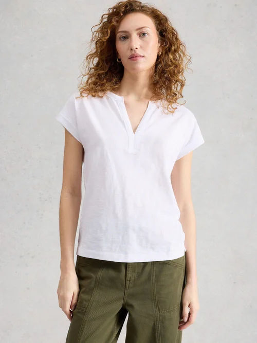 T-SHIRT À COL CASSÉ NINA - Bril White - 52 Image 3