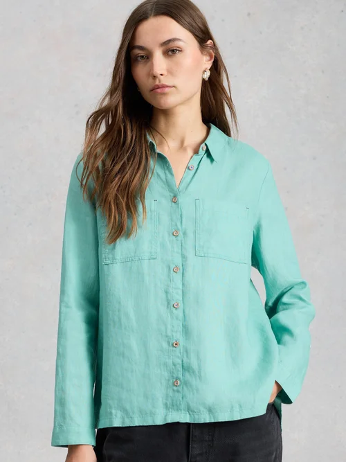 Chemise en lin Sophie - Mid Teal - 52 Image 3