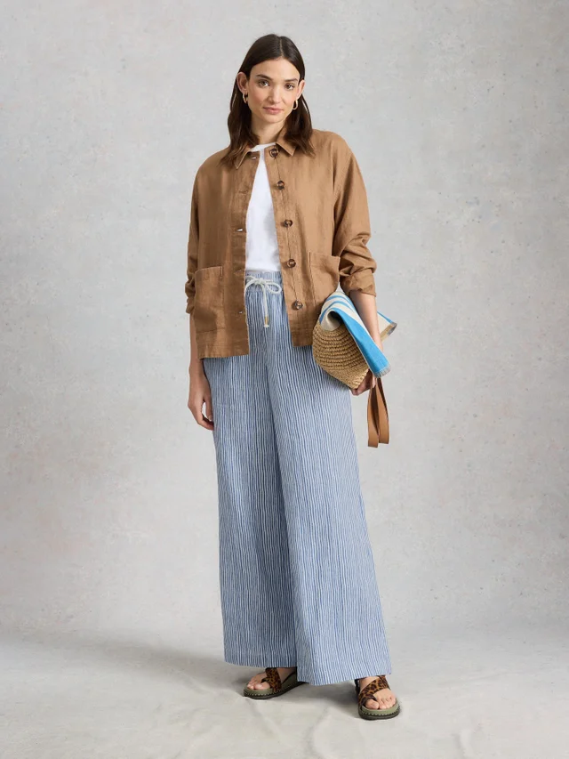 Pantalon large en lin Ally