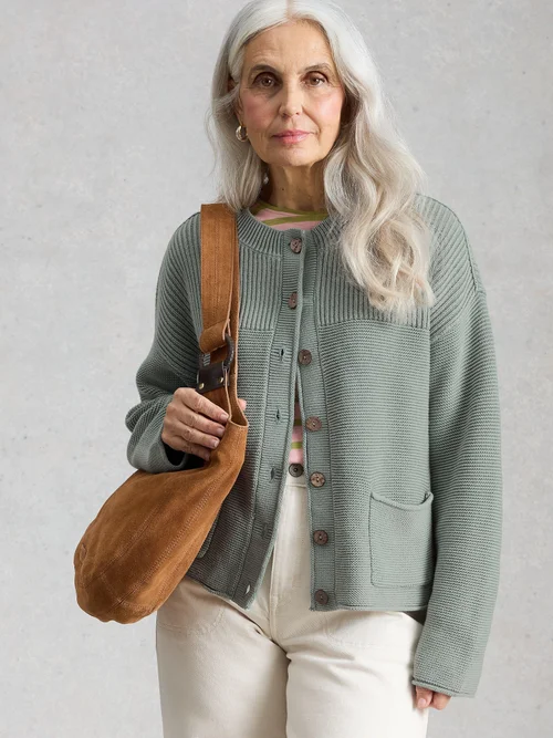 GIGI WASHED CARDI - Mid Green - 52 Image 1