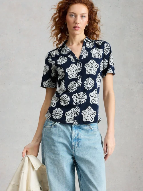 Chemise en jersey Annie manches courtes - Navy Pr - 52 Image 3
