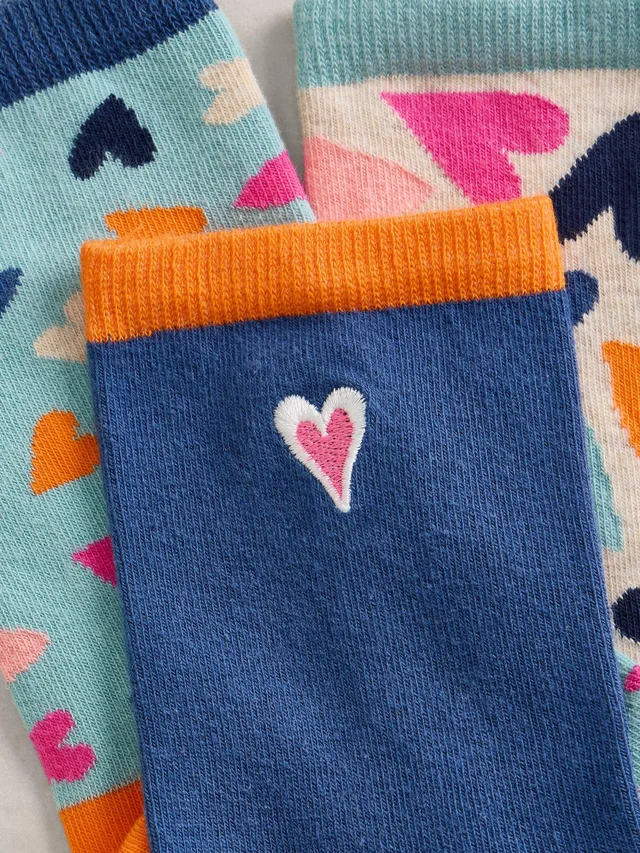 Lot de 3 paires de chaussettes à cœur
