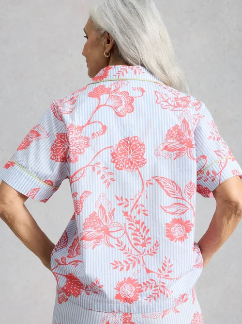 Chemise de pyjama légère Nina manches courtes - Blue Pr - XL Image 4