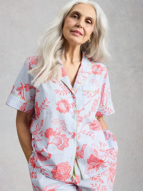 Chemise de pyjama légère Nina manches courtes - Blue Pr - XL Image 3