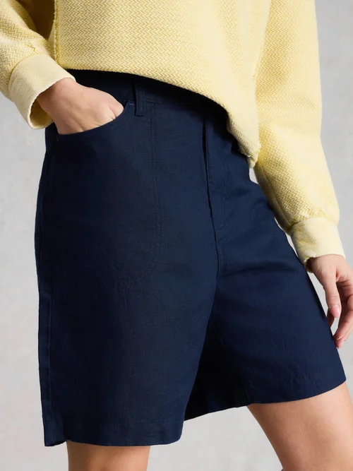 Tia Linen Short - Dark Navy - 52 Image 3