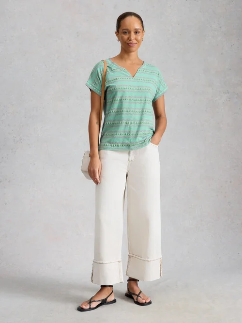 T-SHIRT BRODÉ À IMPRIMÉ NELLY - Teal Mlt - 52 Image 2