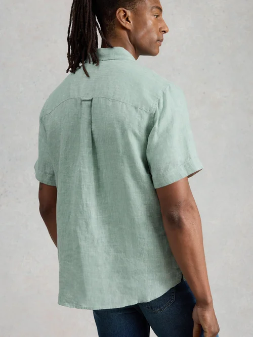 Chemise Keswick Ss En Lin - Mid Green - XXL Image 4