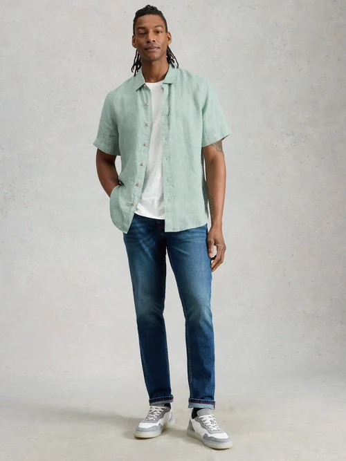 Chemise Keswick Ss En Lin - Mid Green - XXL Image 2