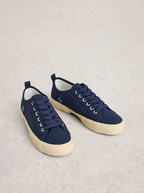 Baskets à lacets en toile Pippa - Dark Navy - 41 Image 2