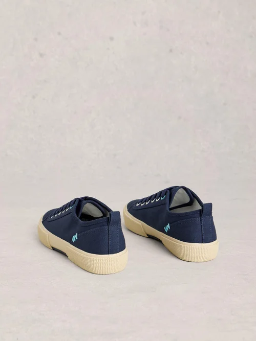 Baskets à lacets en toile Pippa - Dark Navy - 41 Image 4