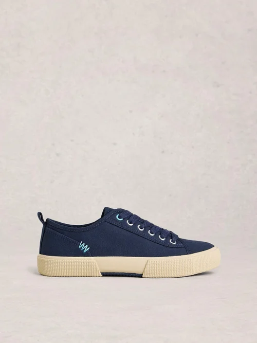 Baskets à lacets en toile Pippa - Dark Navy - 41 Image 1