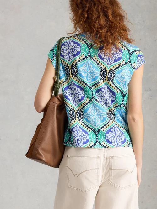 Leinen-T-Shirt Rowan - Blue Pr - 46 Image 4