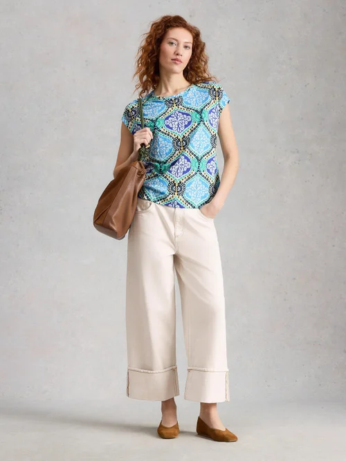 Leinen-T-Shirt Rowan - Blue Pr - 46 Image 2
