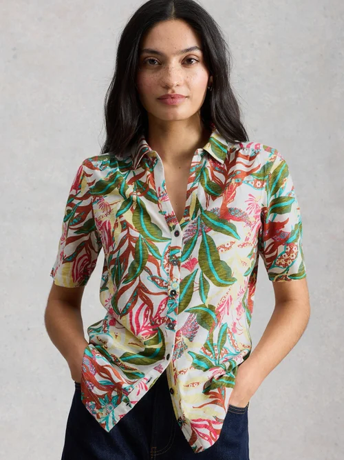 Chemise en jersey Annie manches courtes - Ivory Pr - 52 Image 3