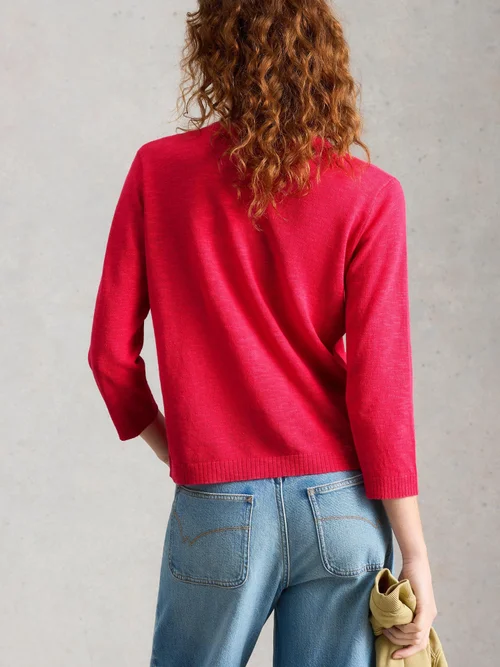 Cardigan Nova en mélange de lin - Dk Pink - 52 Image 4