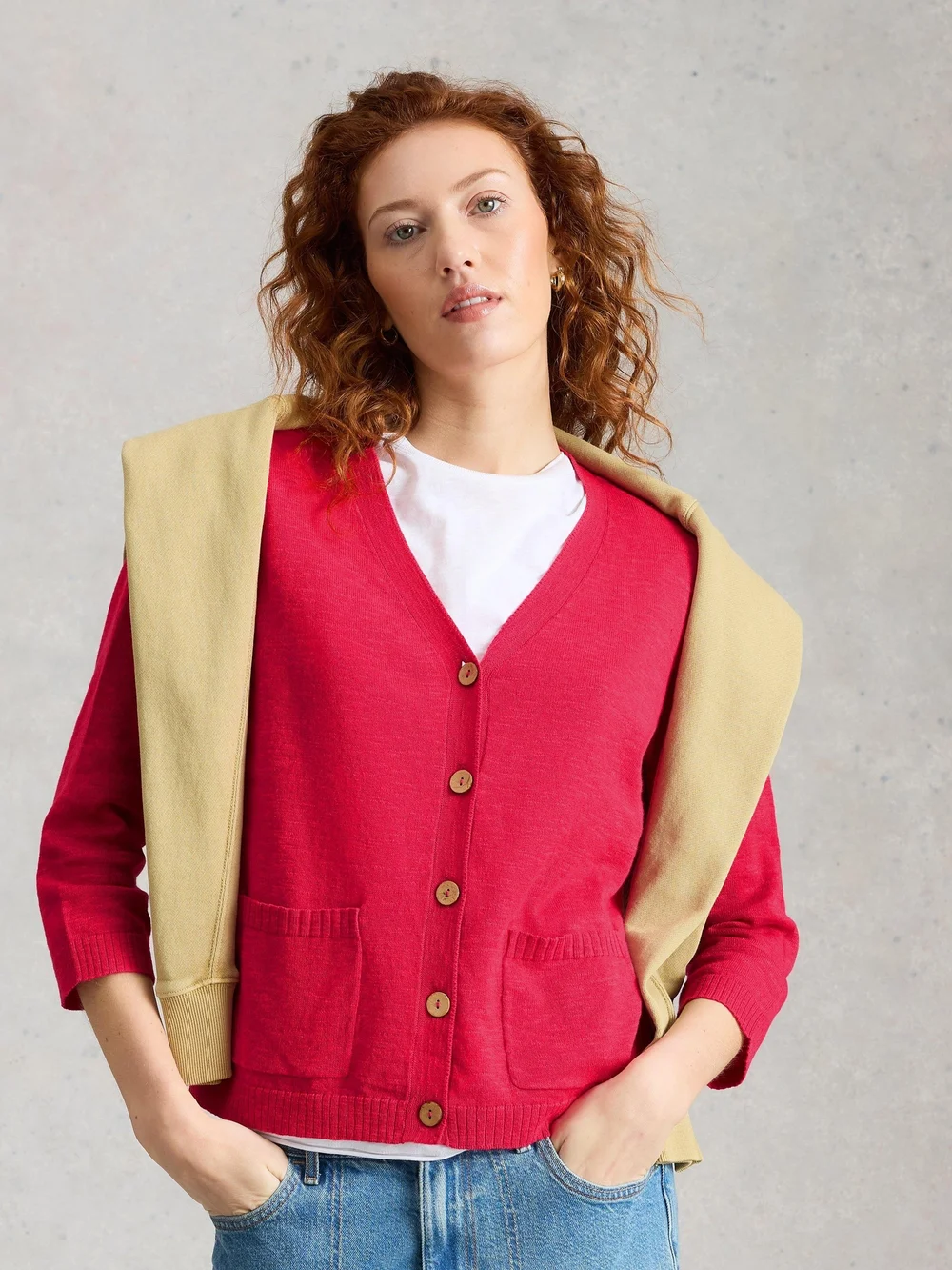 Cardigan Nova en mélange de lin - Dk Pink - 52 Image 1