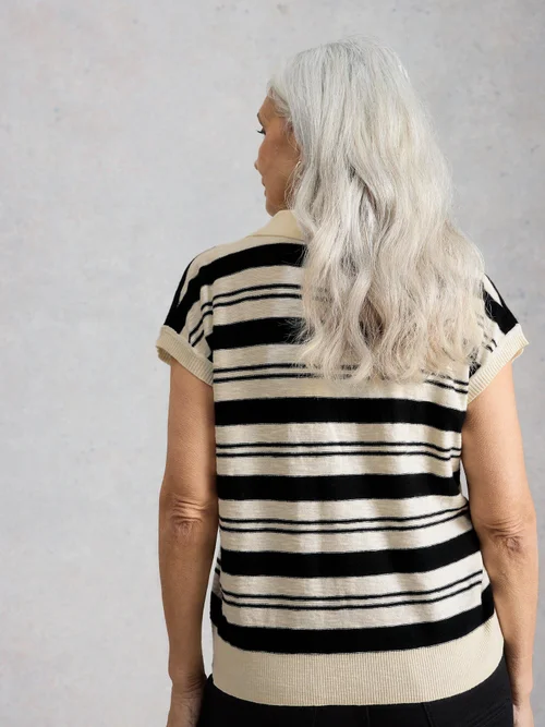 Polo en lin rayé Ginni - Ivory Mlt - 52 Image 4