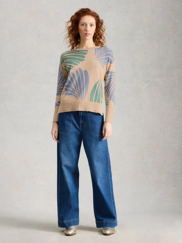 Pull imprimé olive