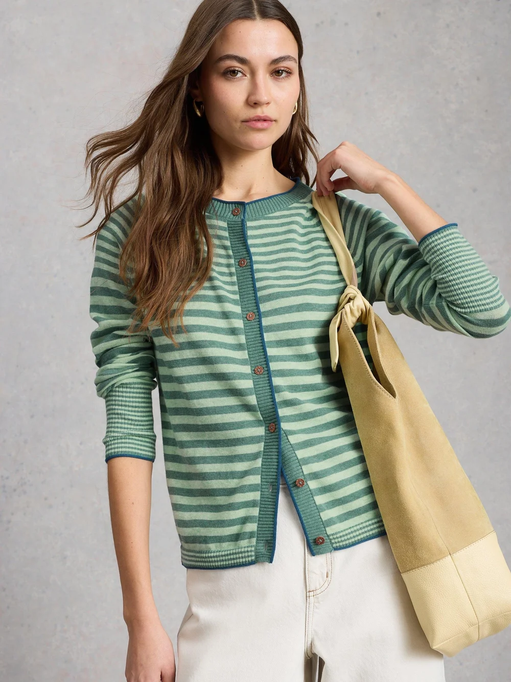 GILET À RAYURES LULU - Green Mlt - 48 Image 1