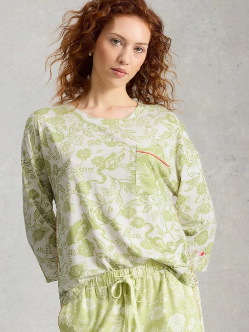 T-shirt de pyjama imprimé Maya Boxy - Green Pr - XL Image 3