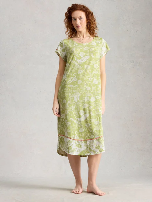 Nuisette midi Evane en jersey - Green Pr - S Image 2