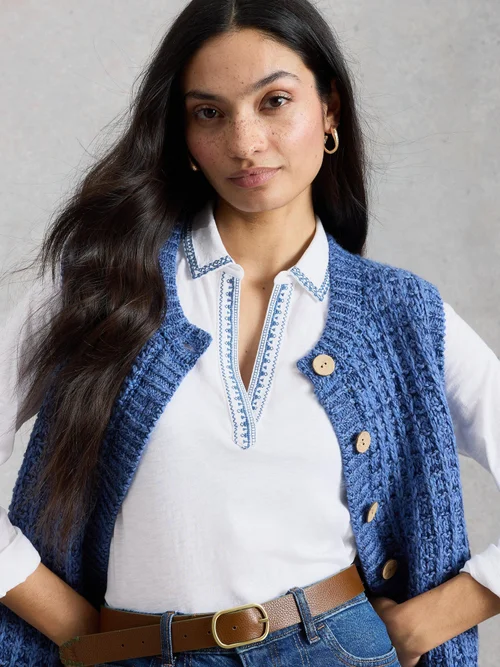 Chemise Allie en jersey brodée - White Mlt - 46 Image 1