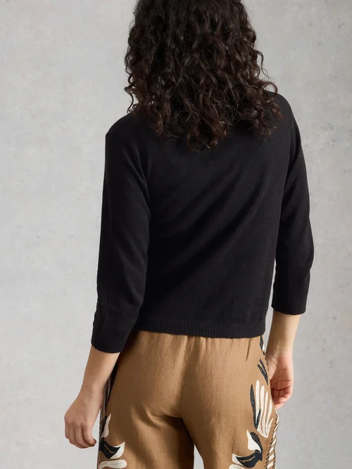 Cardigan Nova en mélange de lin - Pure Blk - 48 Image 4