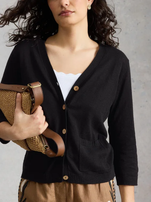 Cardigan Nova en mélange de lin - Pure Blk - 48 Image 3