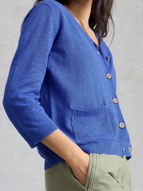 Cardigan Nova en mélange de lin - Brt Blue - 48 Image 3