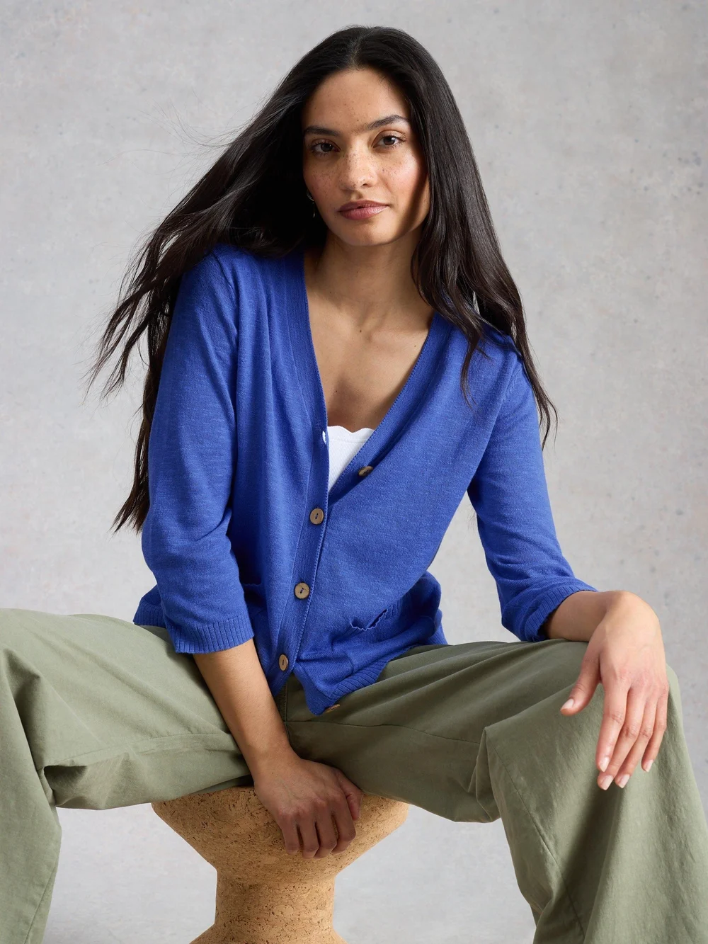 Cardigan Nova en mélange de lin - Brt Blue - 48 Image 1