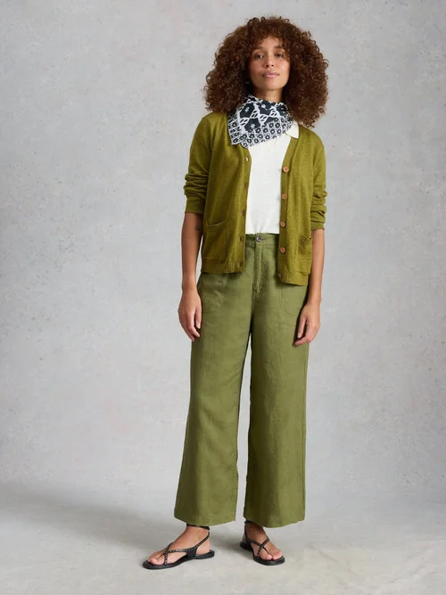 Cardigan Nova en mélange de lin - Mid Green - 52 Image 2