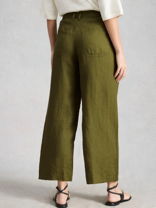 7/8-Leinenhose Tia mit weitem Bein - Mid Green - 52/R Image 4