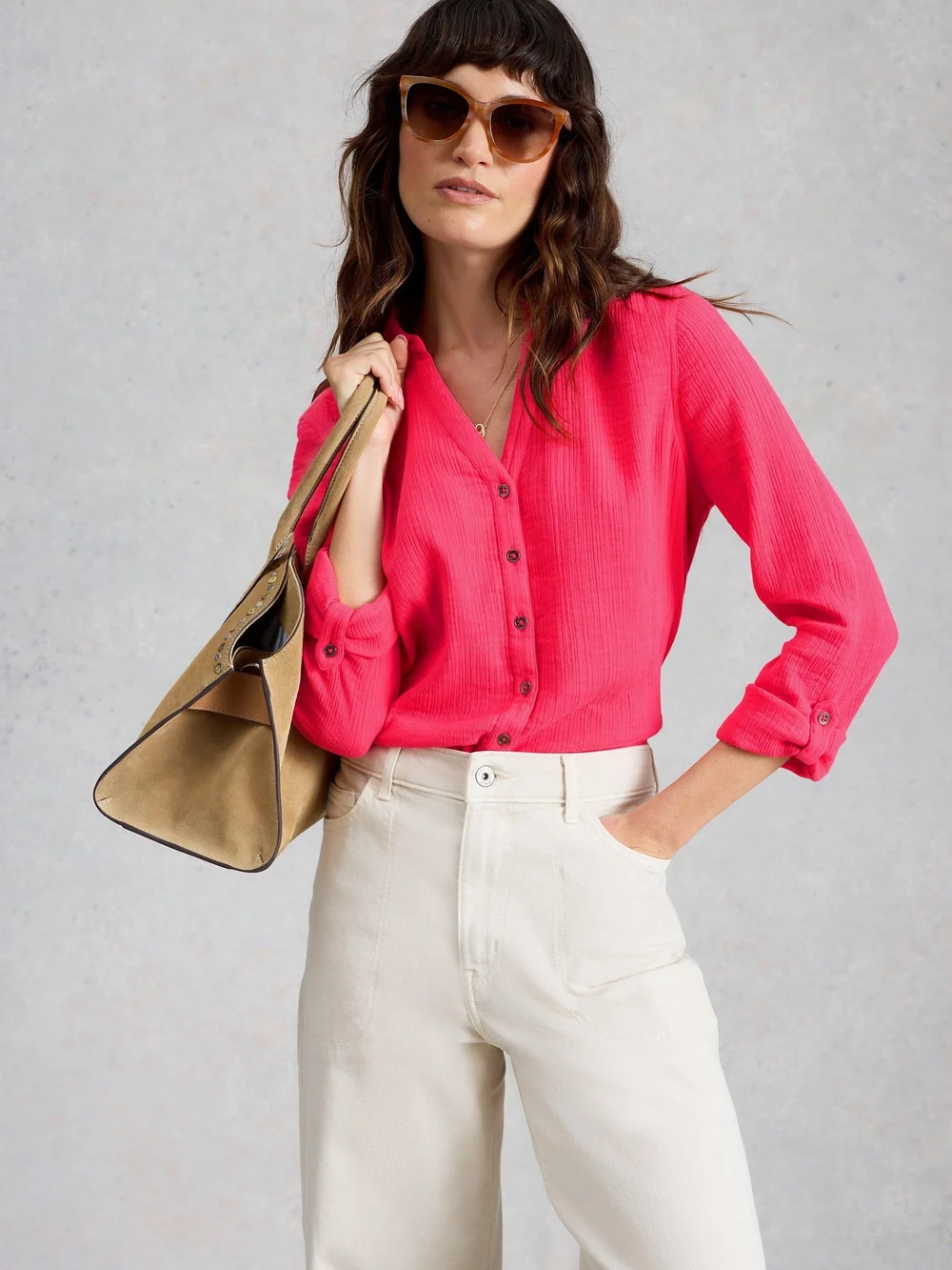 CHEMISE EN TISSU DOUBLE ANNIE - Brt Pink - 52 Image 1