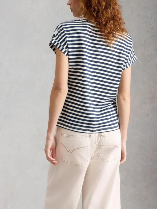 Tee-shirt Nelly à col en V - Navy Multi - 50 Image 4