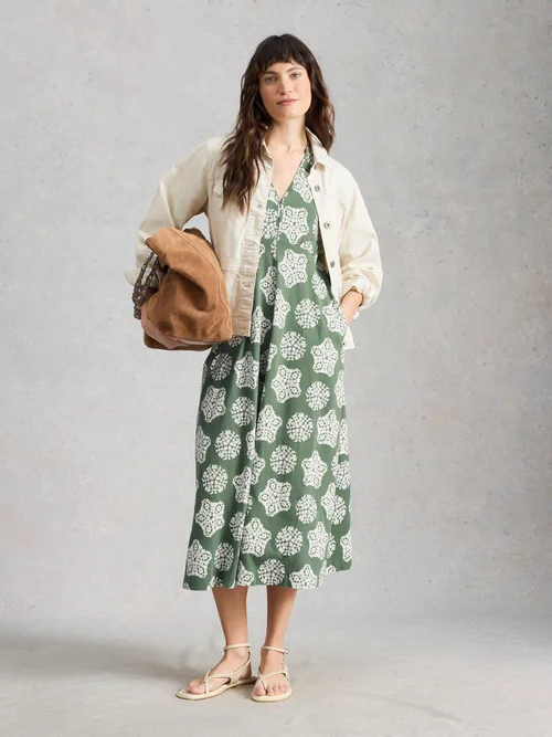 Robe Megan en jersey - Green Pr - 50/R Image 2