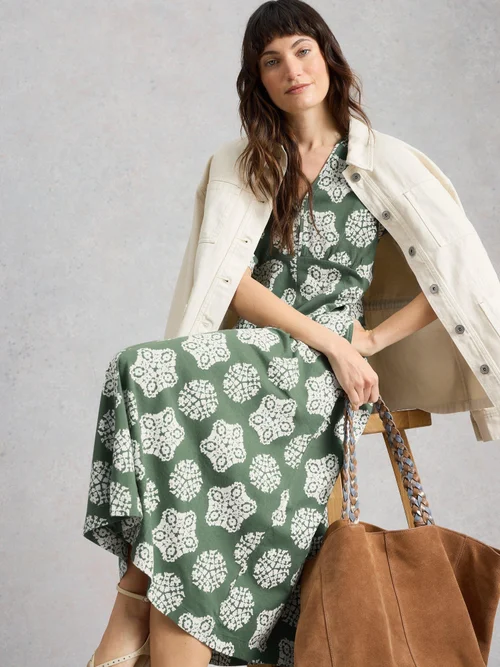 Robe Megan en jersey - Green Pr - 50/R Image 1