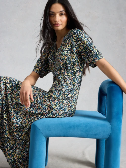 Robe Megan en jersey - Navy Multi - 52/R Image 1