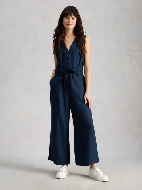 Combinaison Betty en lin - Dark Navy - 52/R Image 2
