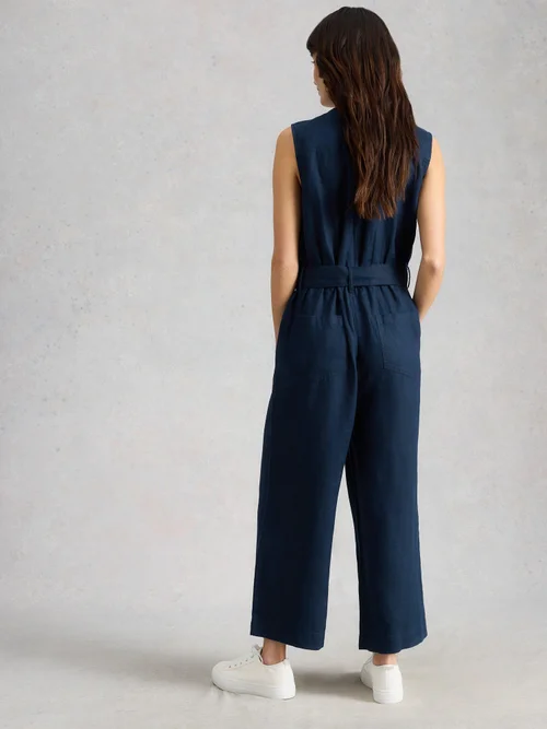 Combinaison Betty en lin - Dark Navy - 52/R Image 4