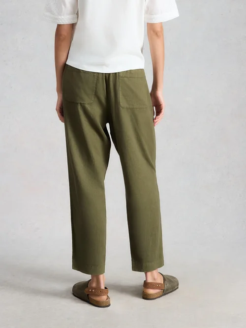Pantalon en mélange de lin Elle - Khaki Grn - 52/R Image 4